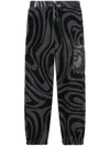 Pucci Marmo-print Fleece Track Pant In Black