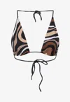 Pucci Triangle Halter Neck Adjustable Bikini Top In Multi