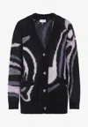 Pucci Embroidered Mohair Blend Oversize Cardigan In Multi