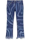 Pucci Marmo-print Jeans In Blue