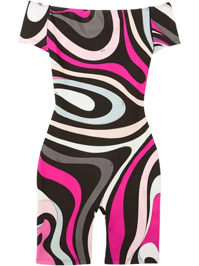 Pucci Marmo-print Jumpsuit In Black