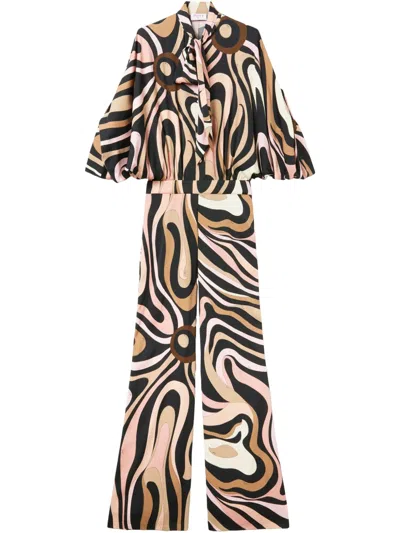Pucci Marmo-print Jumpsuit In Black