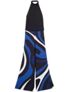 Pucci Printed Cady Halterneck Jumpsuit In Black