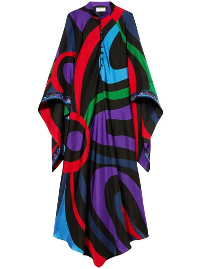 Pucci Marmo-print Kaftan In Black