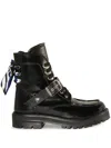 Pucci Marmo-print Leather Boots In Black