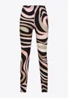 Pucci High-waisted Stretch Fit Abstract Pattern Leggings In Black