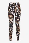 Pucci High-waisted Stretch Fit Ankle Length Leggings In Multi