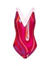 Pucci Women Marmo Print Lycra One-piece Swimsuit In Multi