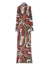 Pucci Marmo-print Maxi Dress In Brown