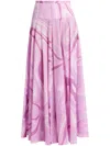 Pucci Marmo Cotton Muslin Maxi Skirt In Pink