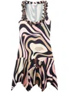 Pucci Marmo-print Mini Dress In Black