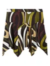 Pucci Marmo Asymmetric Satin Jersey Miniskirt In Green