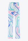 Pucci Marmo-print Cotton Trousers In Multicolor