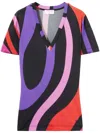 Pucci Abstract-print Satin T-shirt In Black