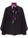 Pucci Marmo-print Semi-sheer Silk Shirt In Black