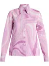 Pucci Marmo-print Shirt In Pink
