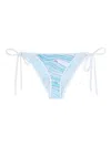 Pucci Marmo-print Side-tie Bikini Bottoms In Blue