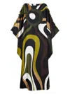 Pucci Marmo Silk Twill Kaftan In Black