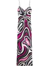 Pucci Marmo-print Maxi Silk Dress In Multicolour