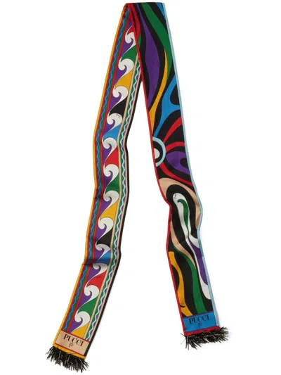 Pucci Marmo-print Silk Scarf In Purple