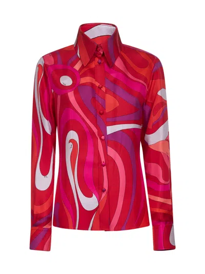 PUCCI MARMO PRINT SILK TWILL SHIRT
