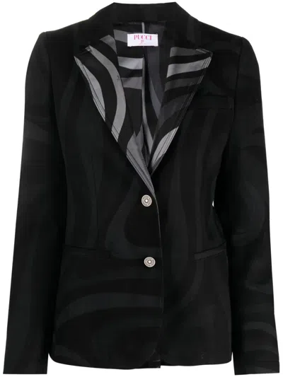 PUCCI MARMO-PRINT SINGLE-BREASTED BLAZER