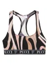 Pucci Marmo-print Sports Bra In Neutrals