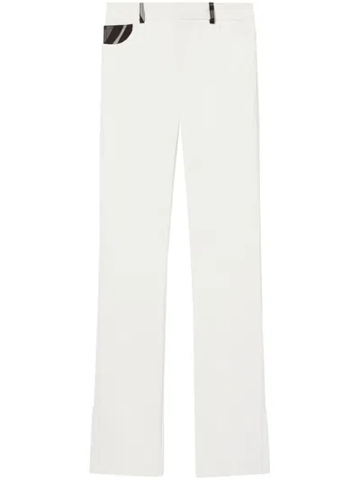 Pucci Marmo-print Straight-leg Trousers In White