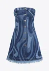 Pucci Iride-print Mini Dress In Blue