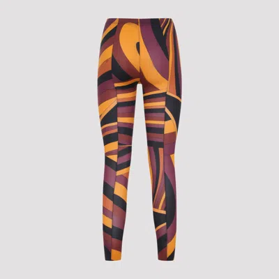 Pucci Marmo Print Stretch Leggings In Brown