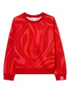Pucci Marmo-print Sweatshirt In 红色