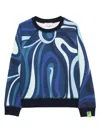 Pucci Printed Cotton Jersey Sweatshirt In 蓝色