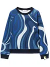Pucci Printed Cotton Jersey Sweatshirt In Blue