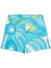 Pucci Marmo-print Swim Shorts In Blue
