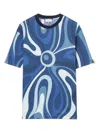 Pucci Marmo-print T-shirt In Blue