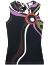 Pucci Marmo-print Tank Top In Black