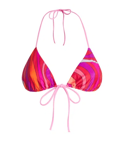 Pucci Marmo Print Triangle Bikini Top
