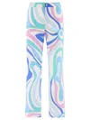Pucci Marmo-print Cotton Trousers In Blue