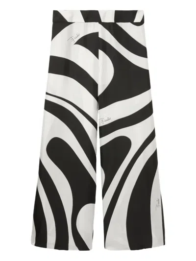 Pucci Marmo-print Trousers In White