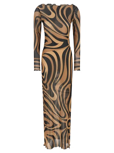 Pucci Marmo Dresses Multicolor In Brown