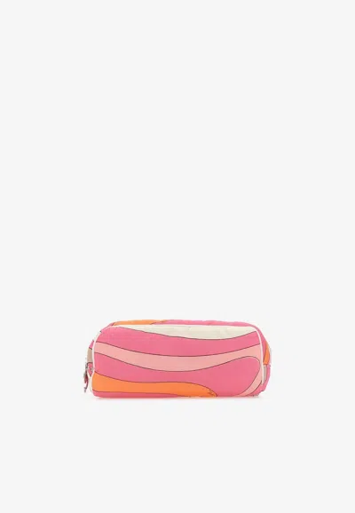 Pucci Marmo-print Vanity Pouch In Blue