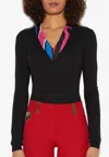 Pucci Marmo Print Wool V-neck Sweater In Black