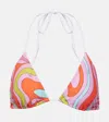 Pucci Marmo-print Triangle Bikini Top In Multicoloured