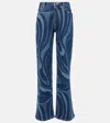PUCCI MARMO-PRINTED MID-RISE STRAIGHT JEANS