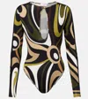 Pucci Marmo Printed Satin Bodysuit