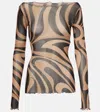 Pucci Marmo Tulle Top In Pink