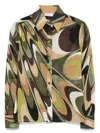 Pucci Abstract Pattern Cotton Shirt In Green