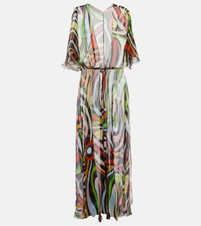 Pucci Printed Silk Beach Cover-up In Multicolor