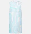 Pucci Marmo Silk Minidress In Blue
