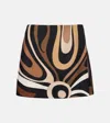Pucci Marmo Silk Satin Miniskirt In Black